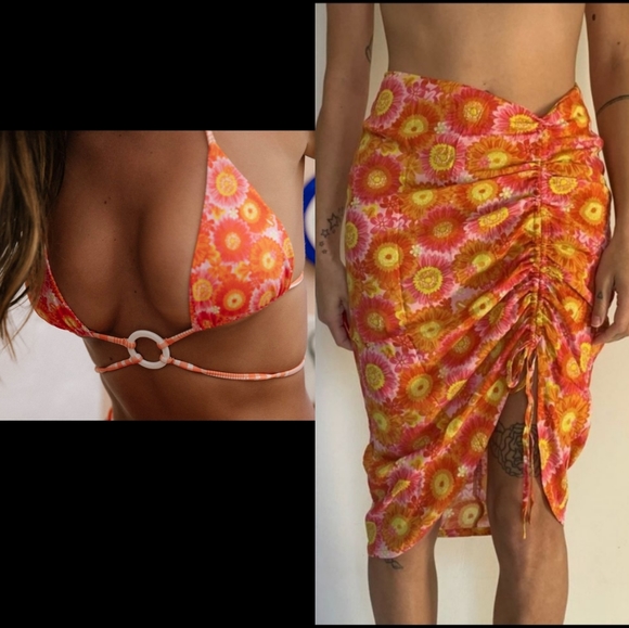 REVOLVE Other - VDM The Label Reversible Bikini Top and Cinch Skirt Coverup Set